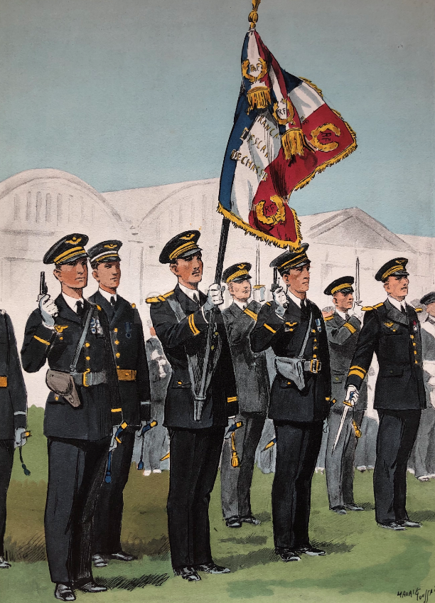 Drapeau d'escadre d'aviation légère de défense, adjudants-chefs, lieutenant, adjudants Drapeau d'escadre d'aviation légère de défense, adjudants-chefs, lieutenant, adjudants